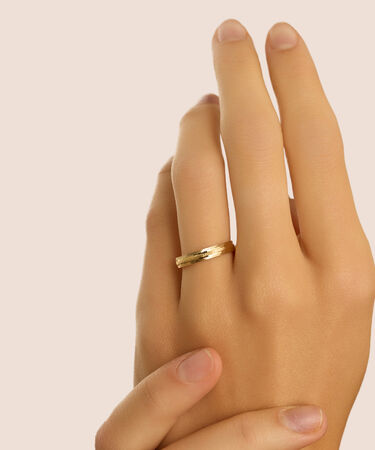 Fede Classica Diamantata 3 mm Oro Giallo