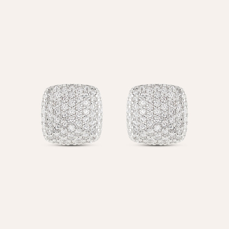 Orecchini Lobo Silver Shine Argento Rodiato Cubic Zirconia - Orecchini a Lobo Donna | Stroili