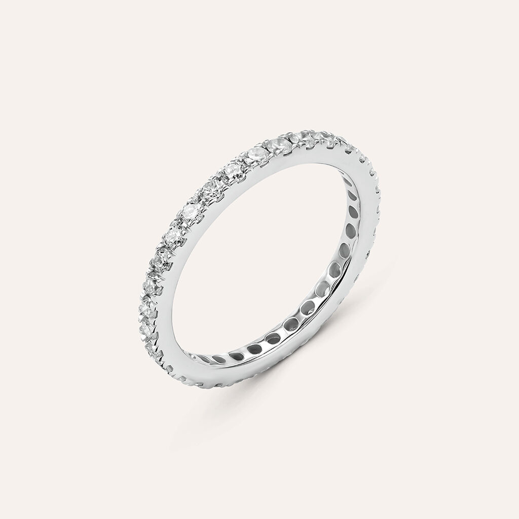 Anello Eternity Diamade Oro Bianco Diamante Lab-Grown