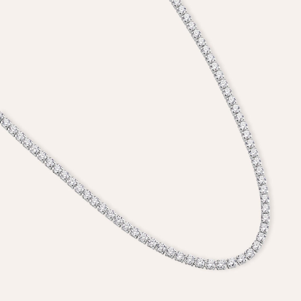 Catenina Love Beats Argento Rodiato Cubic Zirconia