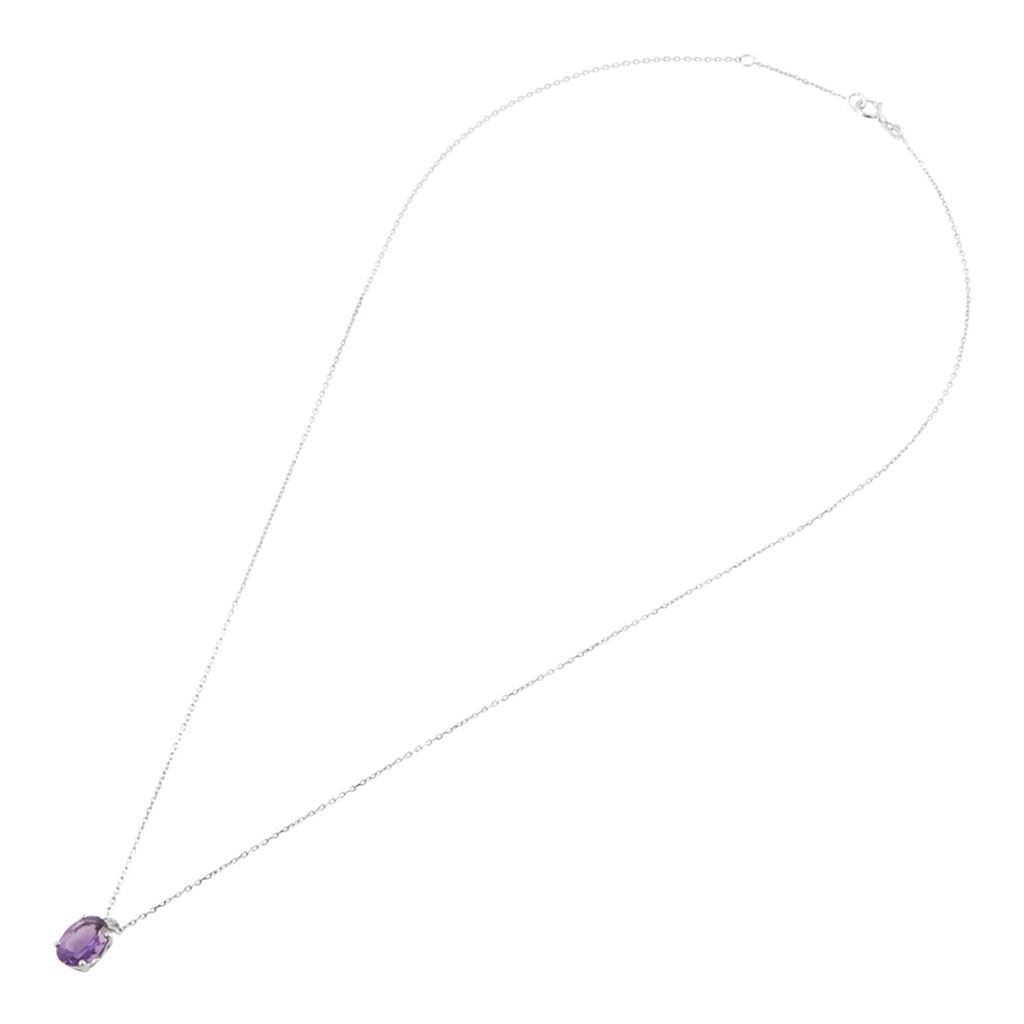 Collana Punto Luce Amélie Oro Bianco Ametista Cubic Zirconia - Collane Punto Luce Donna | Stroili
