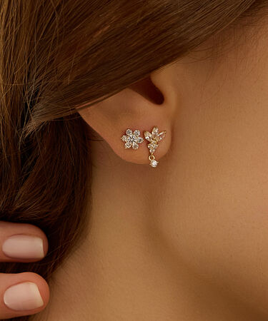 Orecchini Lobo Bon Ton Oro Giallo Cubic Zirconia