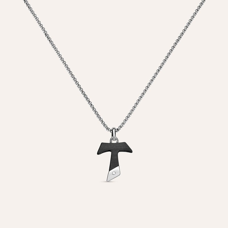 Collana Man Code Acciaio Bicolore Bianco / Nero Cubic Zirconia - Collane Uomo | Stroili