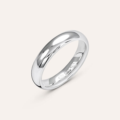 Fede Comoda 4 mm Oro Bianco - Anelli con Incisione Unisex | Stroili