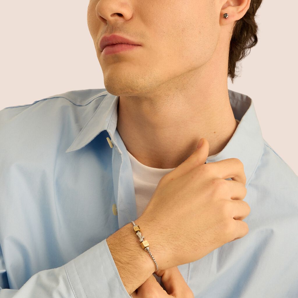 Bead Essential Code Acciaio Dorato