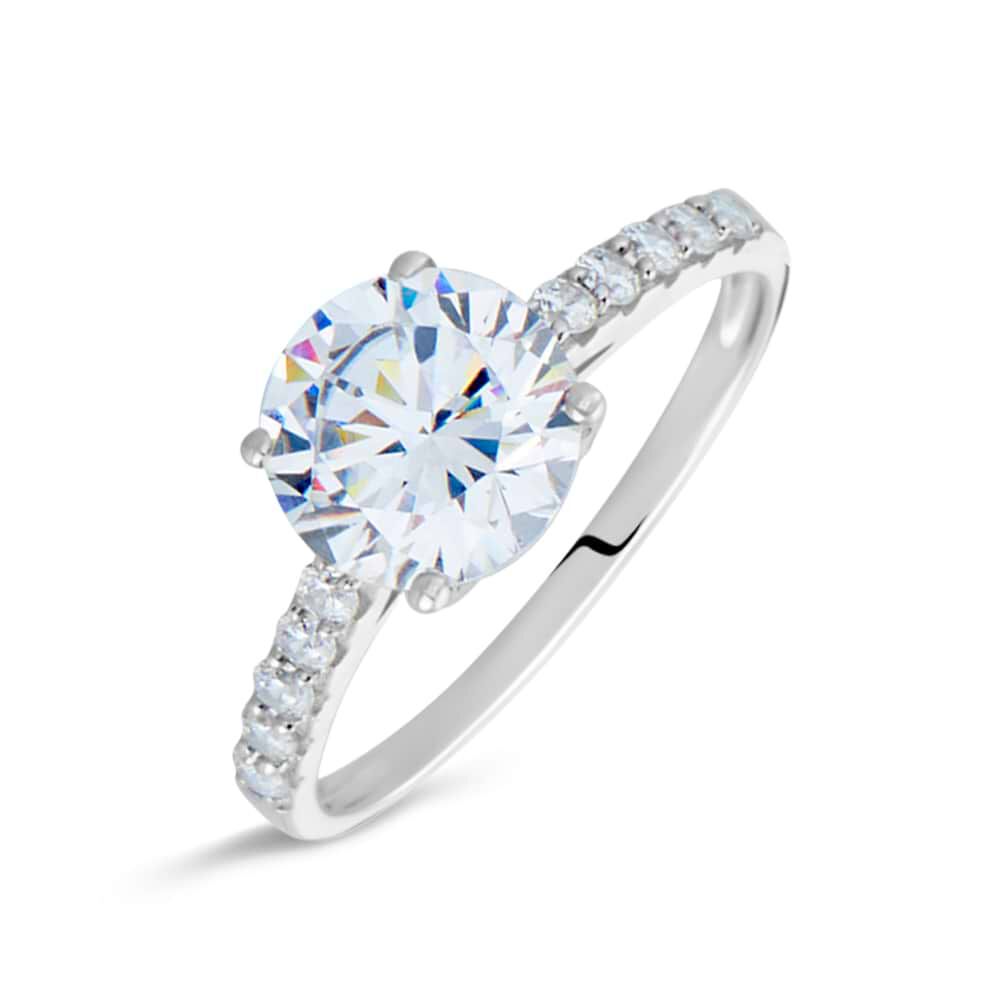 Anello Solitario Claire Oro Bianco Cubic Zirconia 1418201 Stroili