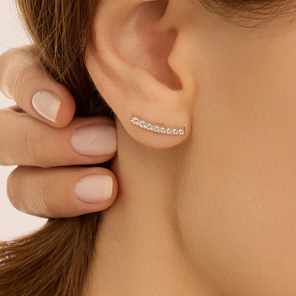 Orecchini Lobo Silver Elegance Argento Rodiato Cubic Zirconia