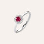 Anello Solitario Charlotte Oro Bianco Rubino Diamante