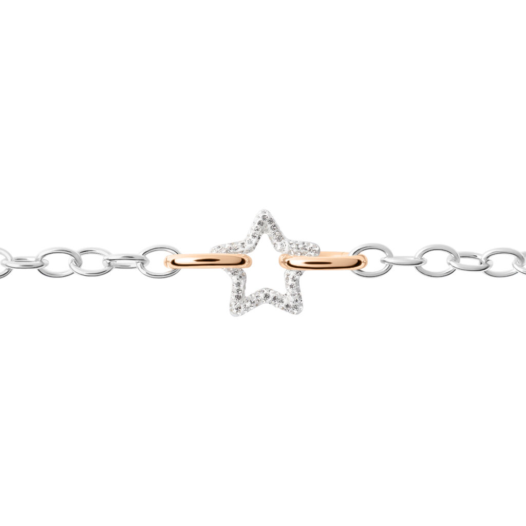 Bracciale Lady Phantasya Acciaio Bicolore Bianco / Rosa Cristallo - Bracciali Donna | Stroili