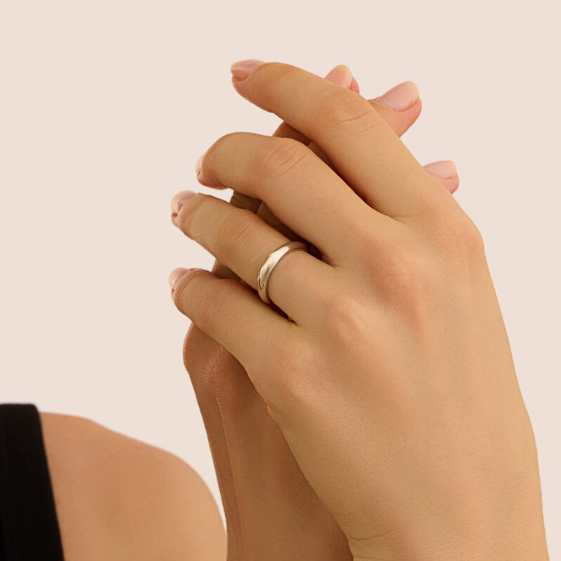 Fede Classica Leggera 3.6 mm Oro Bianco - Anelli con Incisione Unisex | Stroili