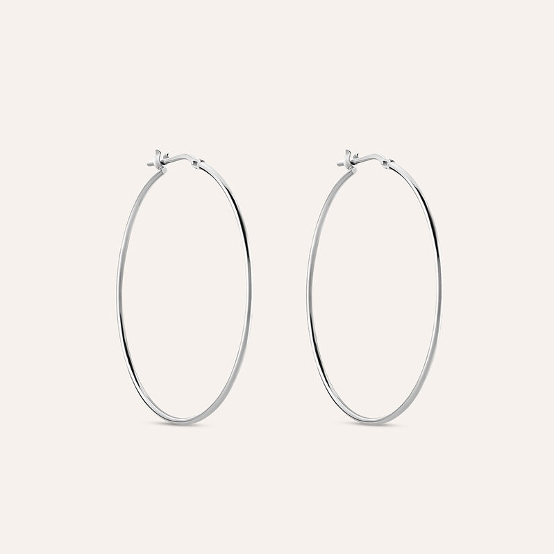 Orecchini A Cerchio Silver Collection Argento Rodiato - Orecchini a Cerchio Donna | Stroili