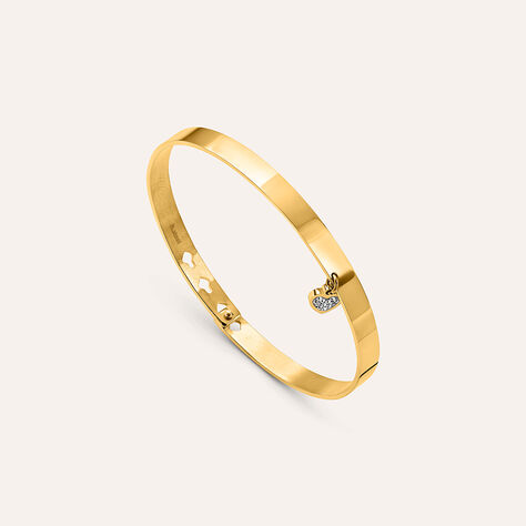 Bangle Lady Message Acciaio Dorato Cristallo - Bracciali Rigidi Donna | Stroili