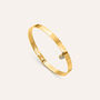 Bangle Lady Message Acciaio Dorato Cristallo