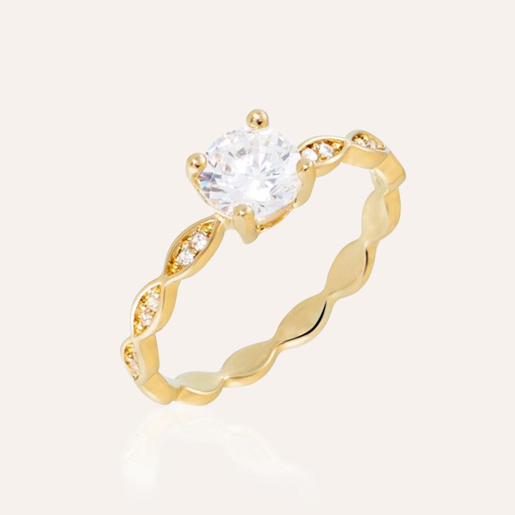 Anello Golden Dream Placcato Oro Giallo Cubic Zirconia