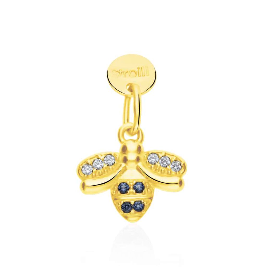 Pendente Love Beats Argento Dorato Cubic Zirconia
