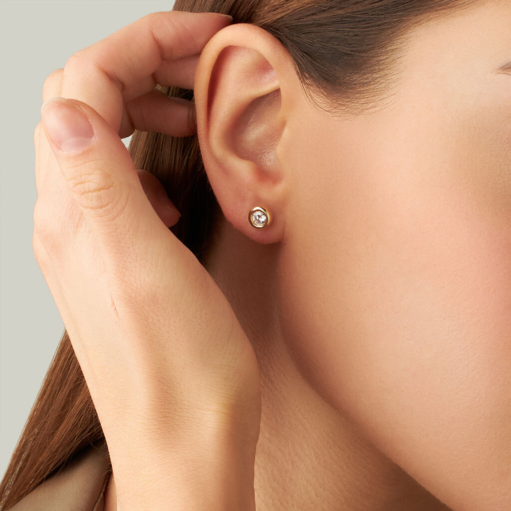 Orecchini Lobo Punto Luce Bon Ton Oro Giallo Cubic Zirconia - Orecchini a Lobo Donna | Stroili