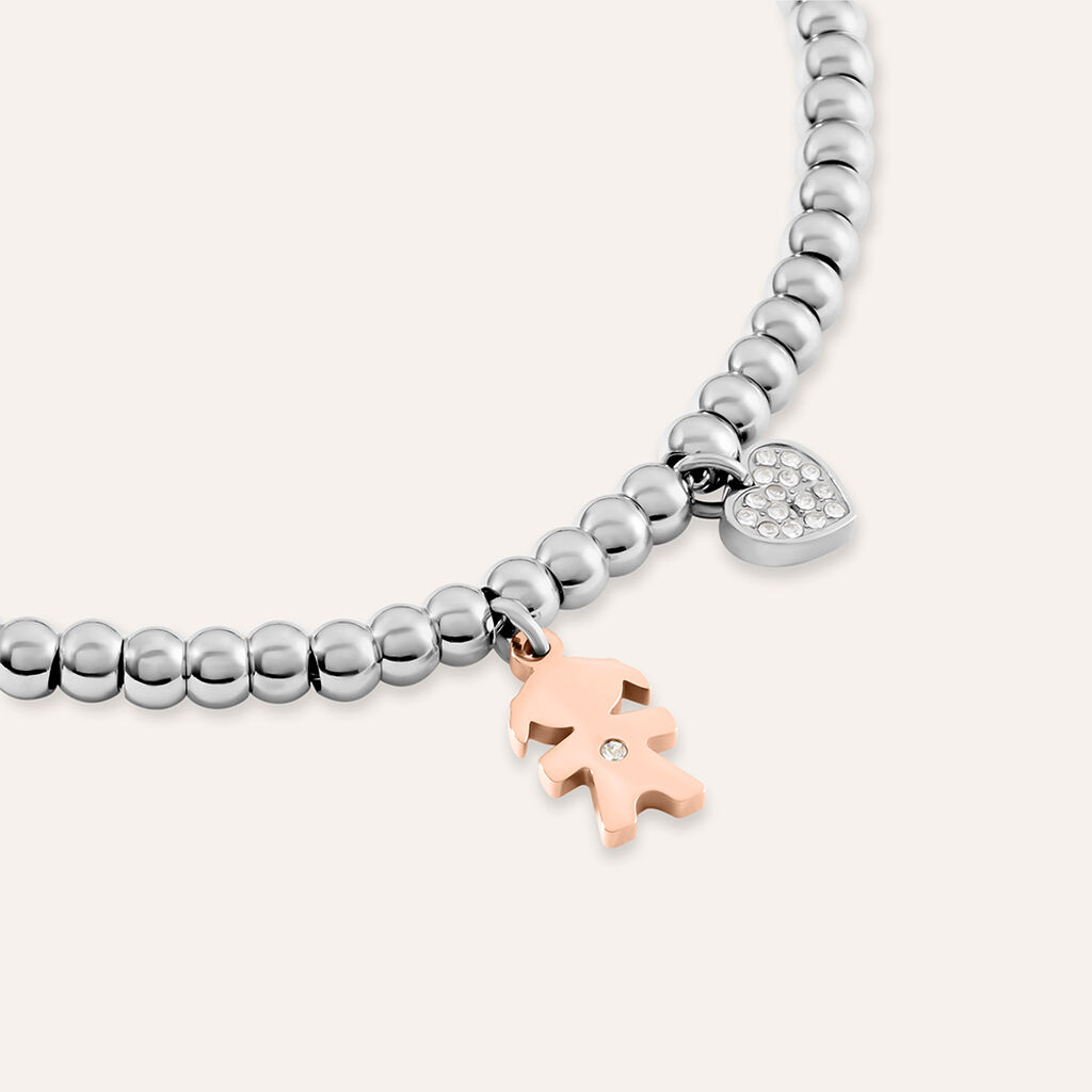 Bracciale Sunrise Acciaio Bicolore Bianco / Rosa Cubic Zirconia