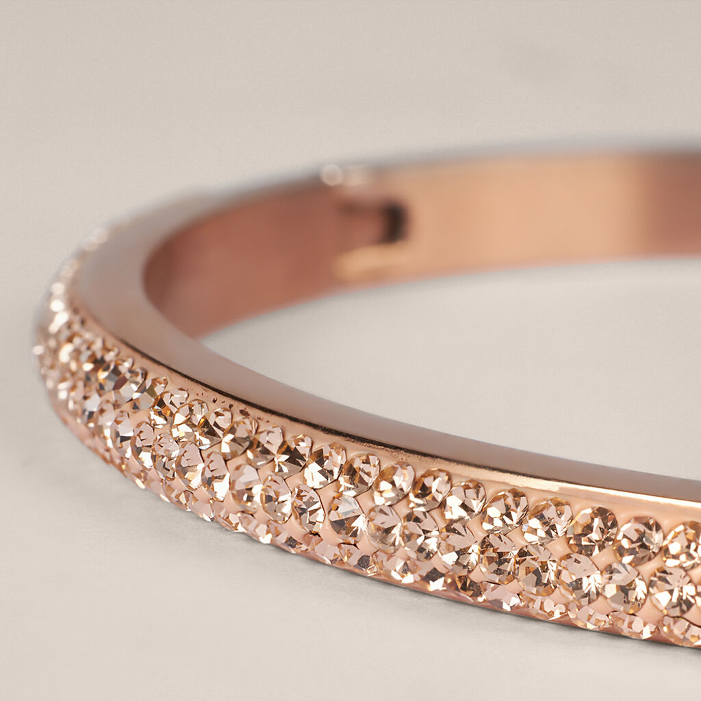 Bangle Lady Phantasya Acciaio Rosa Cristallo - Bracciali Rigidi Donna | Stroili