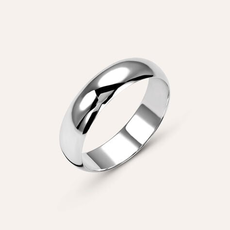Fede Mantovana Leggera 5 mm Oro Bianco - Anelli con Incisione Unisex | Stroili