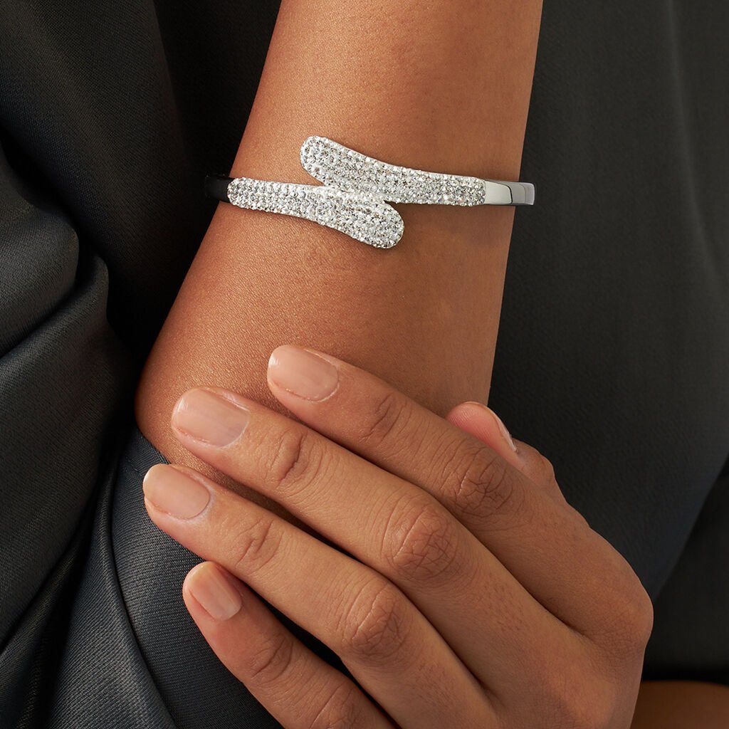 Bangle Lady Phantasya Acciaio Cristallo - Bracciali Rigidi Donna | Stroili