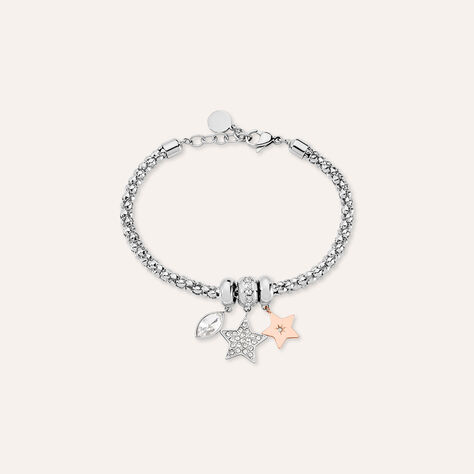 Bracciale Sunrise Acciaio Bicolore Bianco / Rosa Cristallo - Bracciali Donna | Stroili