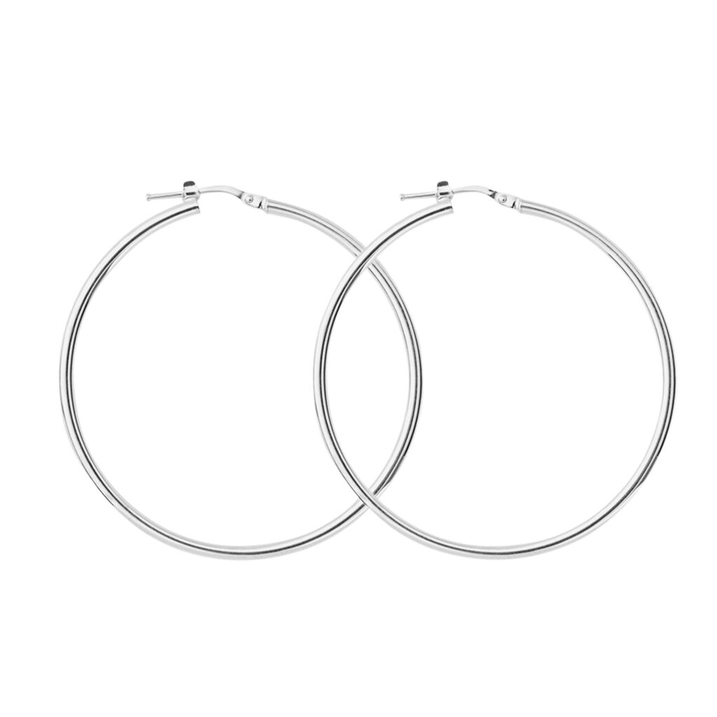 Orecchini A Cerchio Toujours Oro Bianco - Orecchini a Cerchio Donna | Stroili