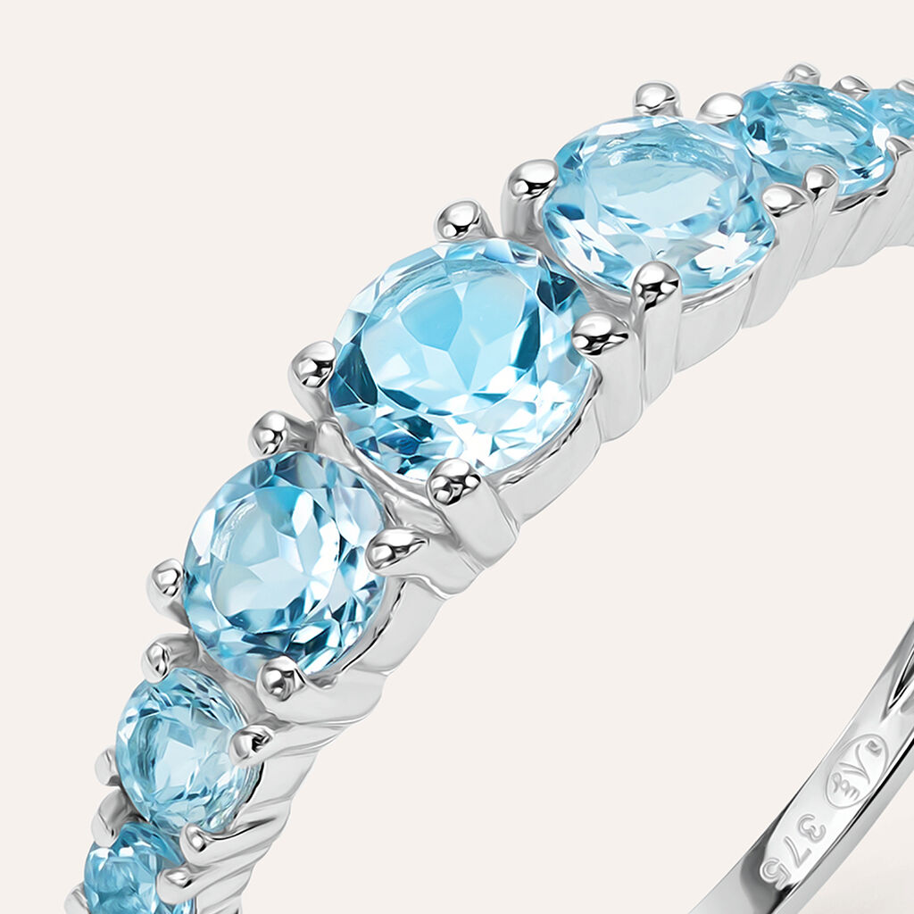 Anello Riviere Am&eacute;lie Oro Bianco Topazio