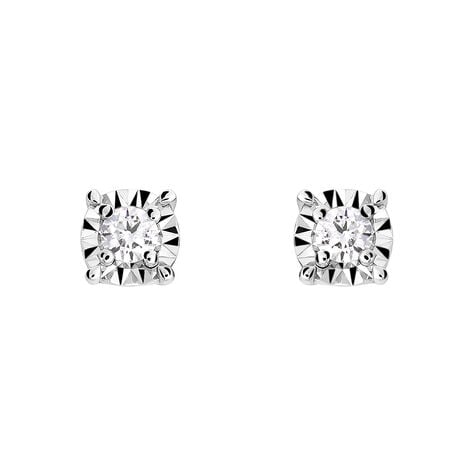 Orecchini Lobo Punto Luce Diamotion Oro Bianco Diamante - Orecchini a Lobo Donna | Stroili