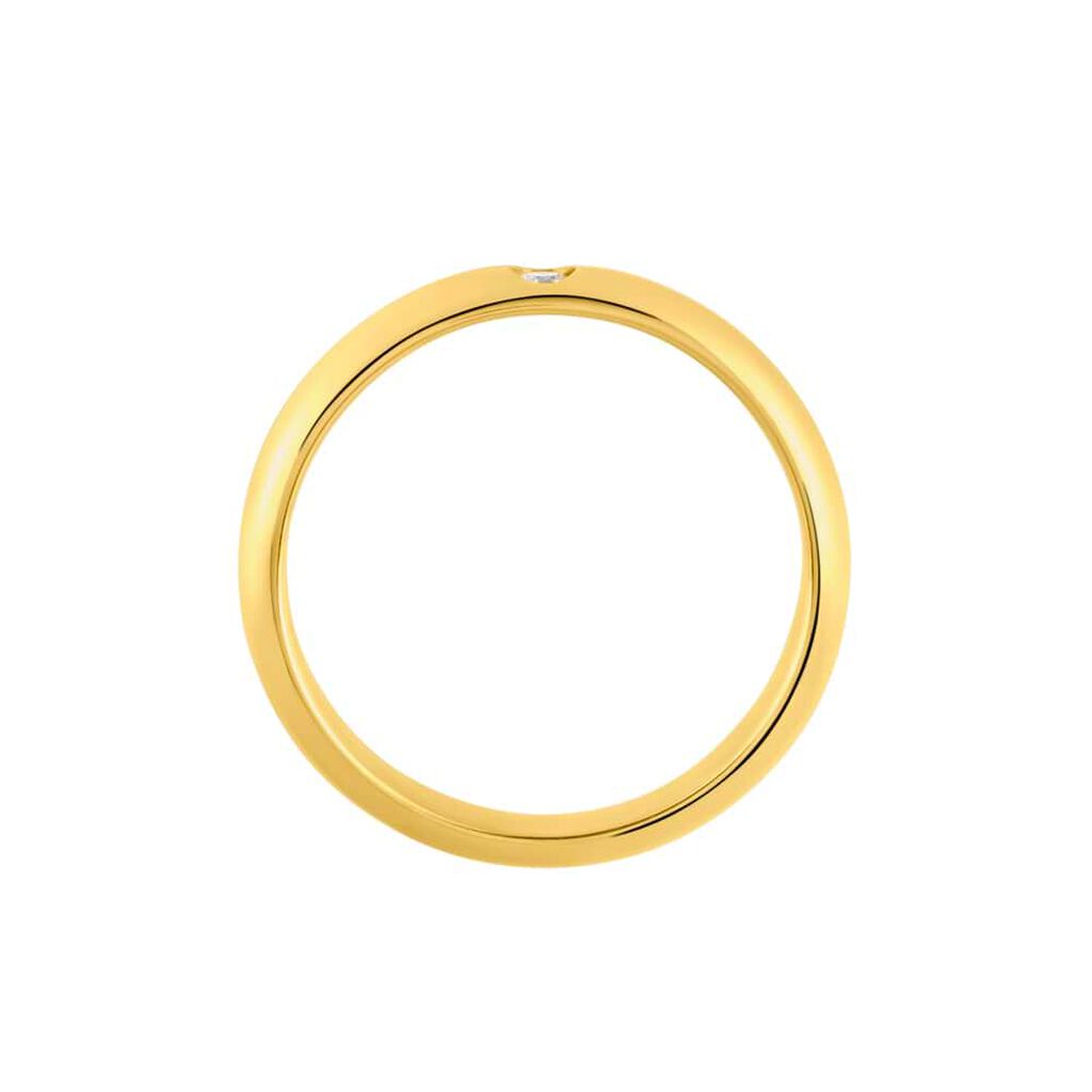 Fede Classica Leggera 3.2 mm Oro Giallo Diamante - Anelli con Incisione Unisex | Stroili