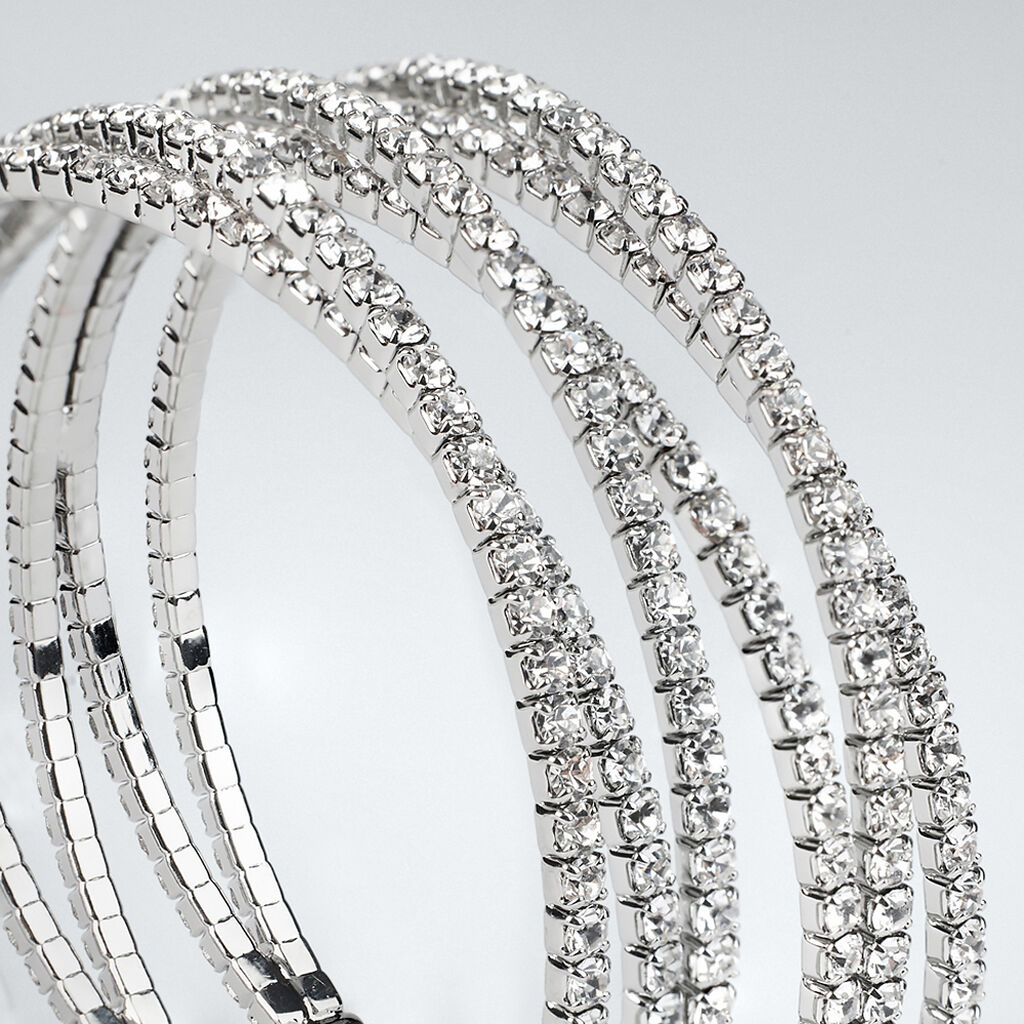 Bangle Romantic Shine Metallo Cristallo - Bracciali Rigidi Donna | Stroili