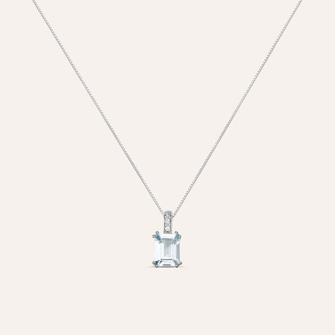Collana Acquamarina Oro Bianco Acquamarina Diamante - Collane Donna | Stroili