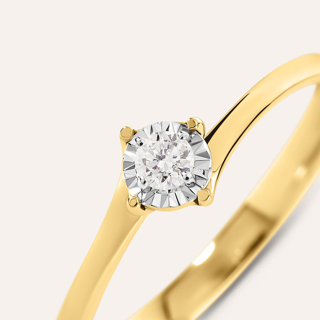 Anello Solitario Valentino Diamotion Oro Giallo Diamante