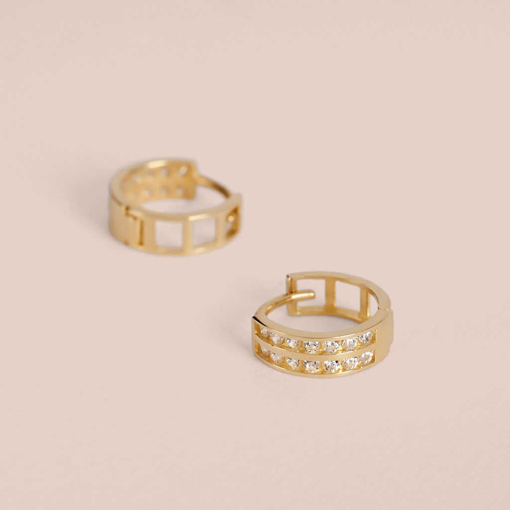 Orecchini A Cerchio Toujours Oro Giallo Cubic Zirconia