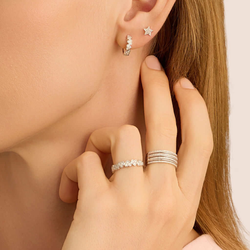 Orecchini A Cerchio Sophia Oro Bianco Diamante