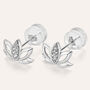 Orecchini Lobo Claire Oro Bianco Cubic Zirconia