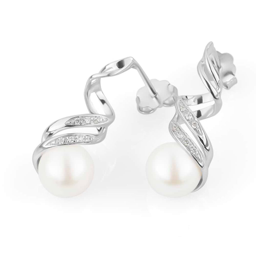 Orecchini Pendenti Gold Pearls Oro Bianco Perla D'Acqua Dolce Diamante - Orecchini Pendenti Donna | Stroili