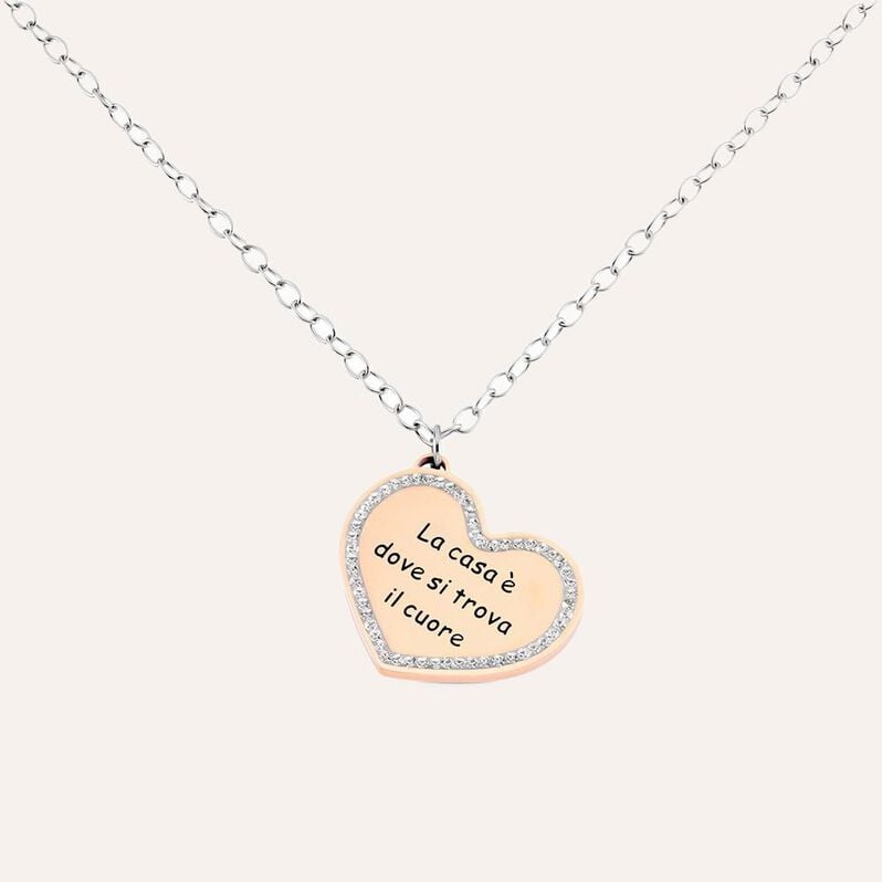 Collana Sunrise Acciaio Bicolore Bianco / Rosa Cristallo - Collane Donna | Stroili