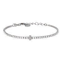Bracciale Tennis Romantic Shine Metallo Nero Cristallo