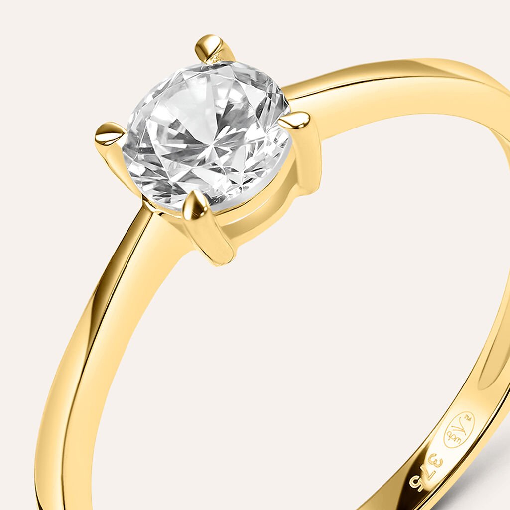 Anello Solitario Claire Oro Giallo Cubic Zirconia - Anelli con Pietre Donna | Stroili