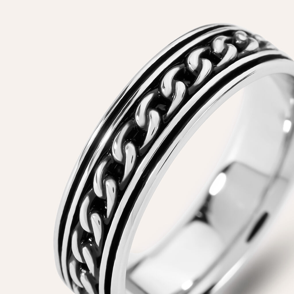 Anello Fantasia Gentleman Argento Rodiato