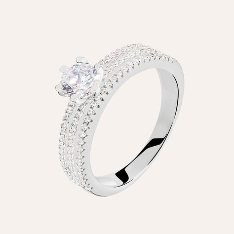 Anelli Argento 925 Zirconi Cubici Anello Matrimonio Donna