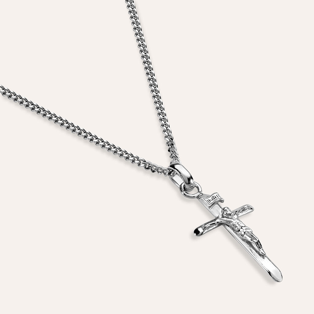 Collana Gentleman Argento Rodiato