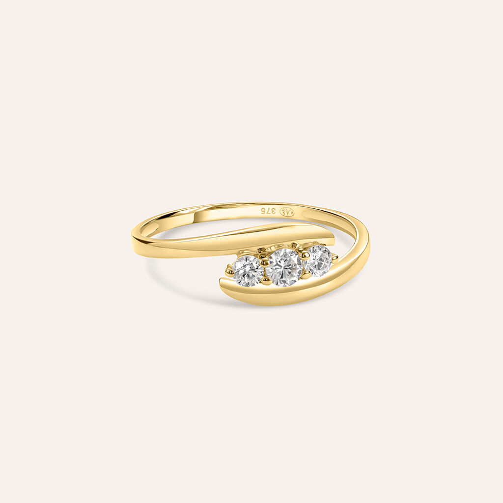 Anello Trilogy Claire Oro Giallo Cubic Zirconia