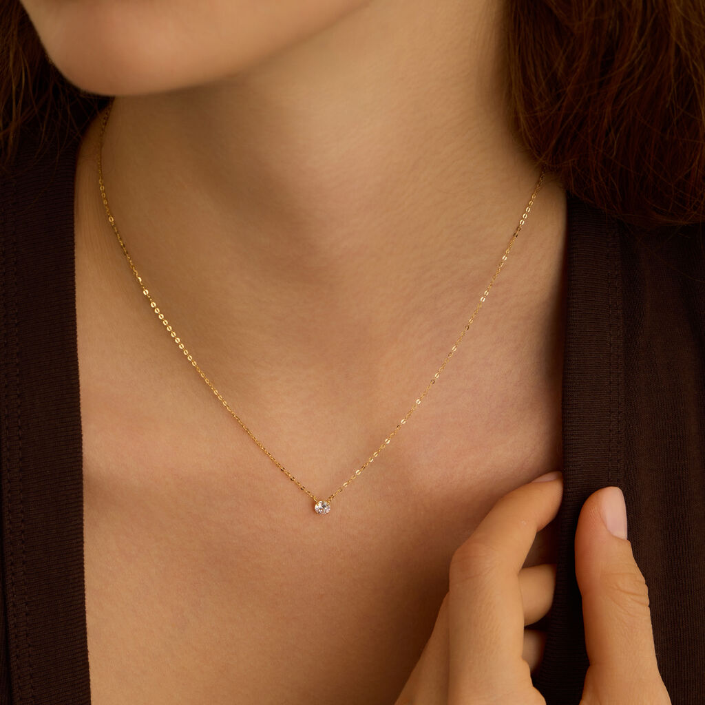 Collana Punto Luce Claire Oro Giallo Cubic Zirconia