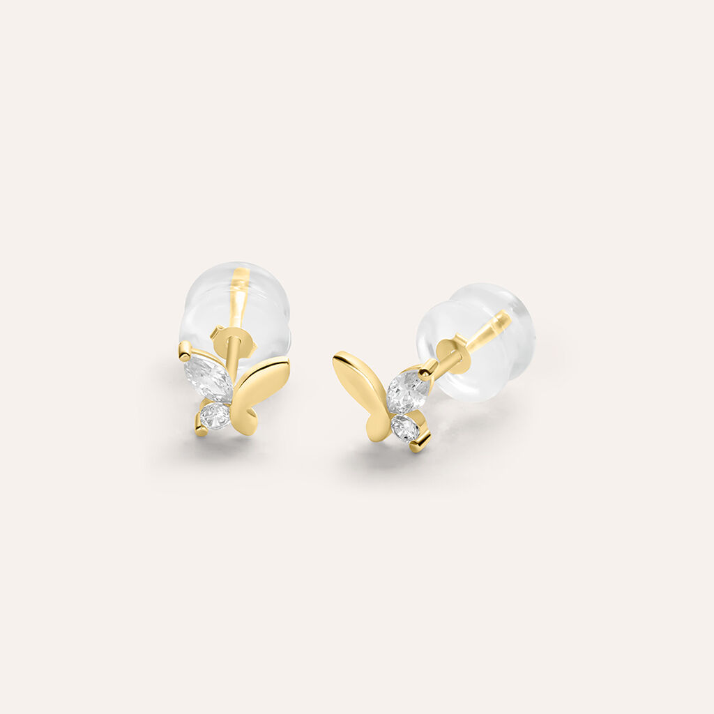 Orecchini Lobo Bon Ton Oro Giallo Cubic Zirconia