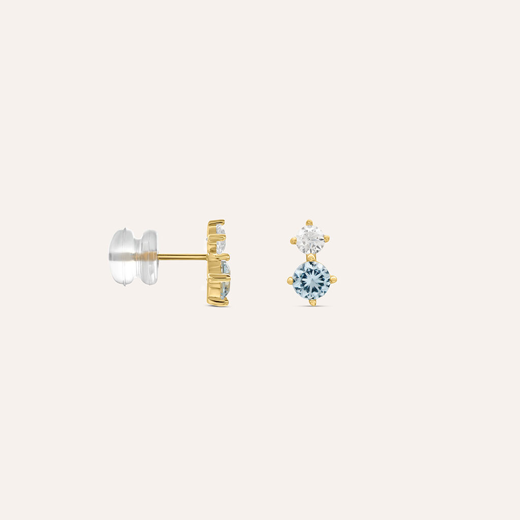 Orecchini Lobo Doppio Punto Luce Claire Oro Giallo Cubic Zirconia - Orecchini a Lobo Donna | Stroili