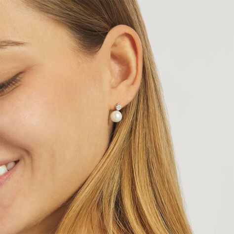 Orecchini Lobo Silver Pearls Argento Rodiato Perla sintentica Cubic Zirconia - Gioielli Scontati Donna | Stroili