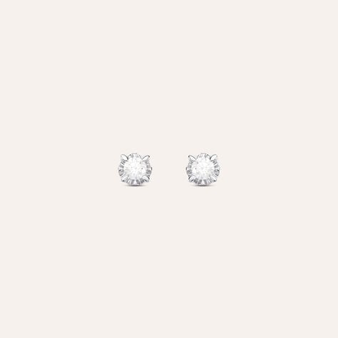 Orecchini Lobo Punto Luce Diamazing Oro Bianco Diamante - Orecchini a Lobo Donna | Stroili
