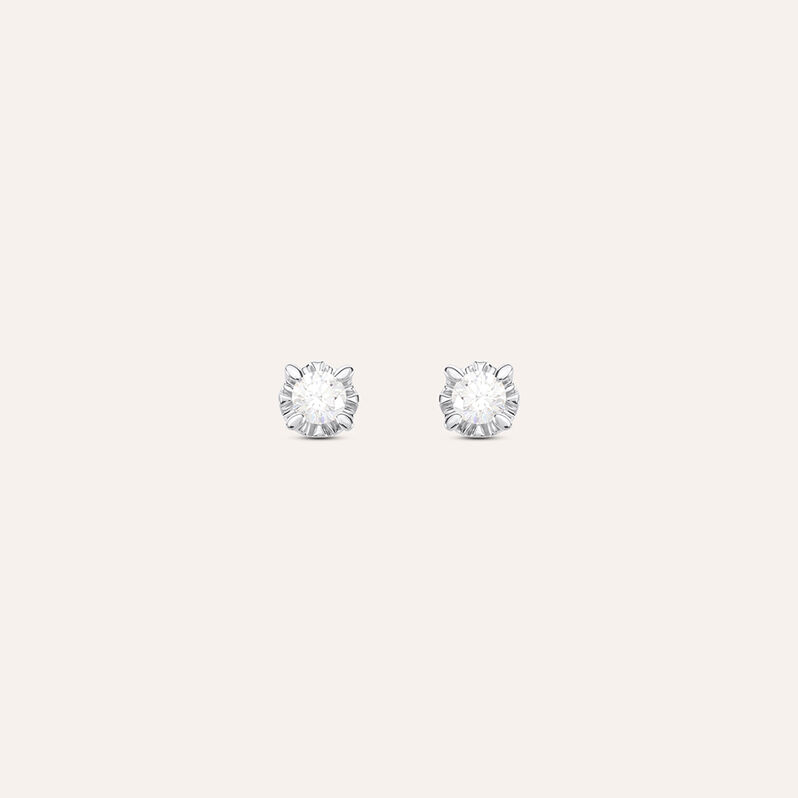 Orecchini Lobo Punto Luce Diamazing Oro Bianco Diamante - Orecchini a Lobo Donna | Stroili