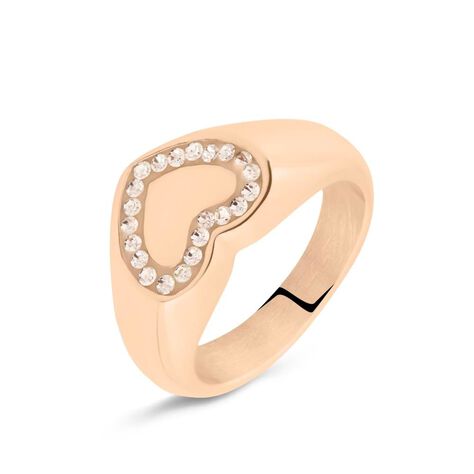 Anello Chevalier Lady Chic Acciaio Bicolore Bianco / Rosa Cristallo - Anelli Chevalier Donna | Stroili